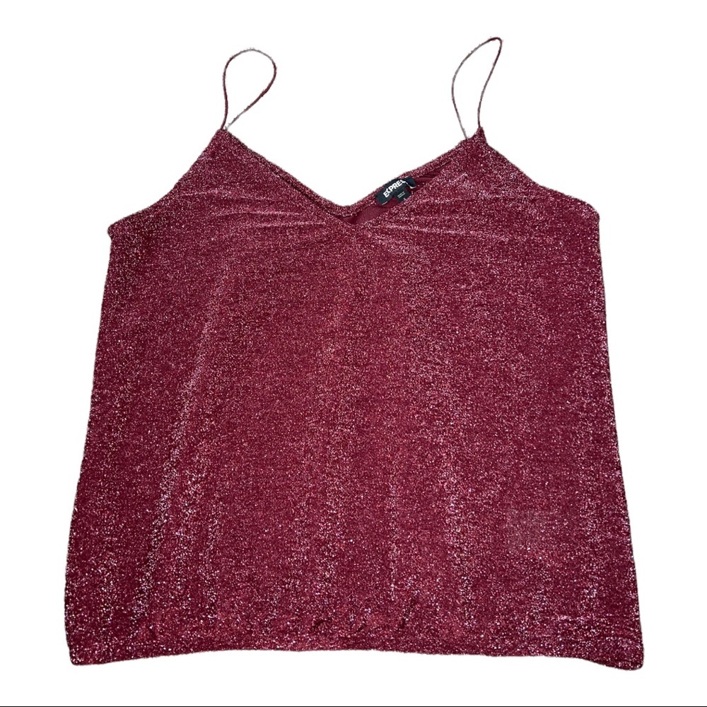 Express Women Burgundy Sparkling Top